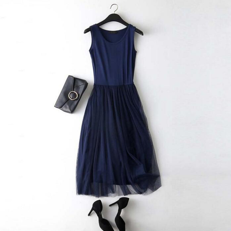 Sexy Spaghetti Strap Patchwork Mesh Dress Spring Summer Women Gauze Lace Tank Casual Dresses Sundress Party Vestidos ZY06 210521