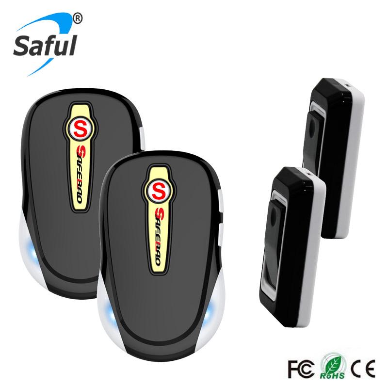 Saful Wireless Doorbell Waterproof Black Remote Control 2 Indoor Receiver+2 Outdoor Transmitter Doorbells
Saful Wireless Doorbell Waterproof Black Remote Control 2 Indoor Receiver+2 Outdoor Transmitter Doorbells