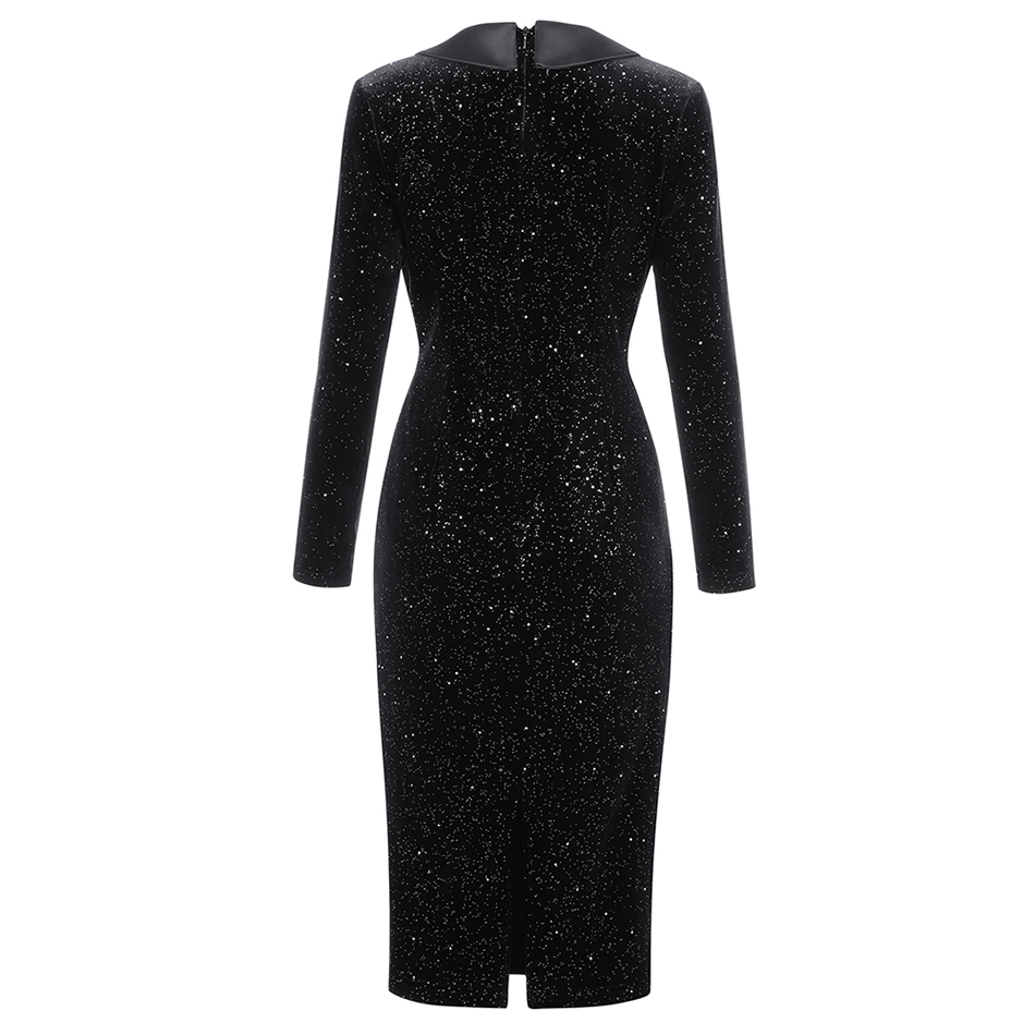 Free Women's Elegant Shiny Velvet Dress Fall Sexy V-neck Long Sleeve Bodycon Midi Celebrity Club Party 210524