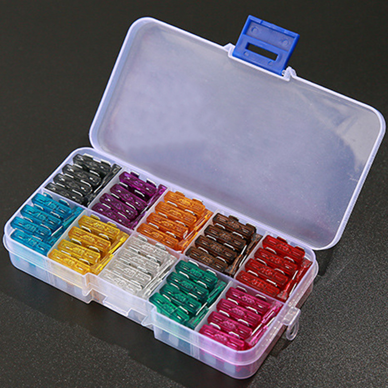 100PCS 50PCS Car Fuses 2A 3A 5A 75A 10A 15A 20A 25A 30A 35A Amp with Box Clip Assortment Auto Blade Type Fuse Set Truck