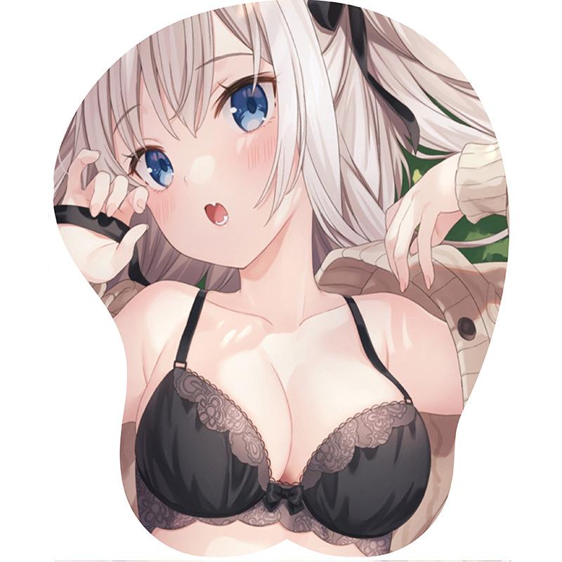 Mouse Pads & Wrist Rests 2021 Version Anime 3d Pad Wristbands Cartoon Creative Sexy Chest Beauty