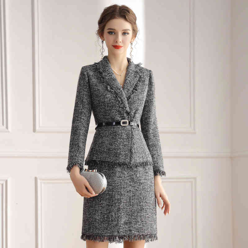 Women' Two Piece Pants Zhili fashion suit women' foreign style autumn and winter tassel wool coat Hip Wrap Skirt two-piece set HJ4F, Grey (with belt)
Women' Two Piece Pants Zhili fashion suit women' foreign style autumn and winter tassel wool coat Hip Wrap Skirt two-piece set HJ4F, Grey (with belt)