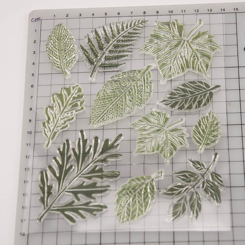 1Pcs Clear Stamp Transparent Paper Card Crafts DIY Scrapbooking Leaf Stamps Card Making Decorative TPR Photo Album Decor