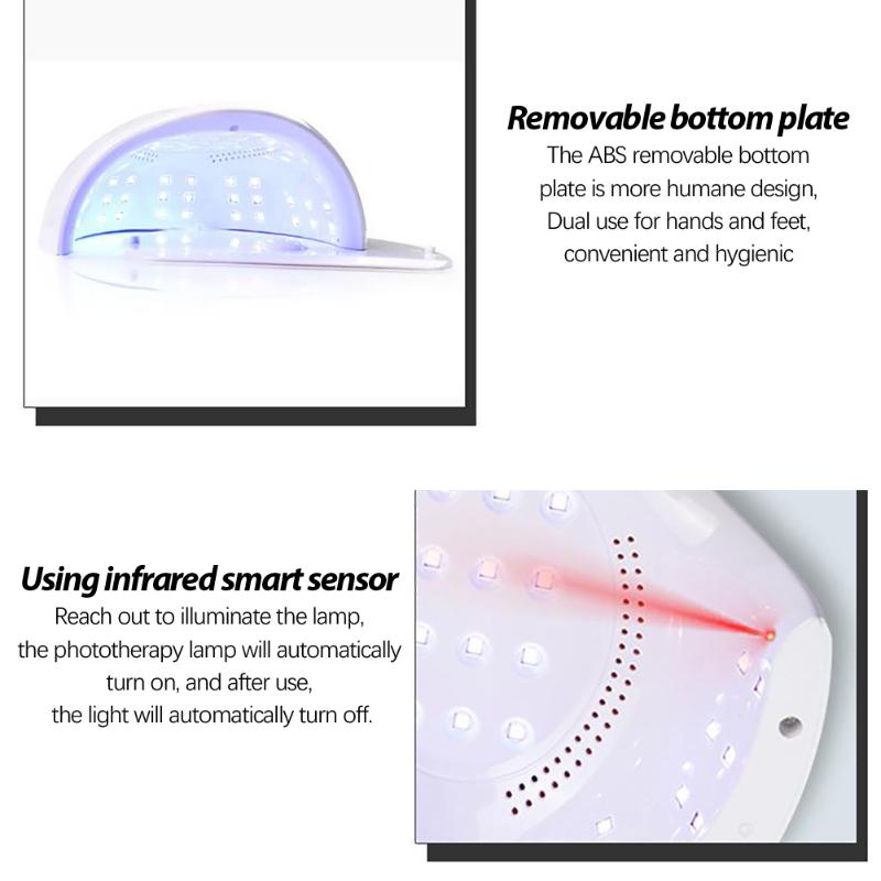 Nail Dryers Professional 130W Dryer Powerful UV LED Lamp Manicure Apparatus Potherapy Quick-drying Gel