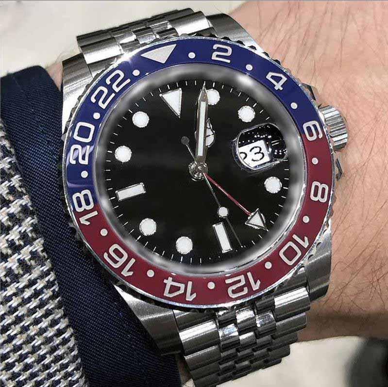 Top selling men's watch red and blue inlaid rotating ceramic bezel glowing in the dark dial automatic 2813 movement stainless steel fol, Slivery;brown
Top selling men's watch red and blue inlaid rotating ceramic bezel glowing in the dark dial automatic 2813 movement stainless steel fol, Slivery;brown