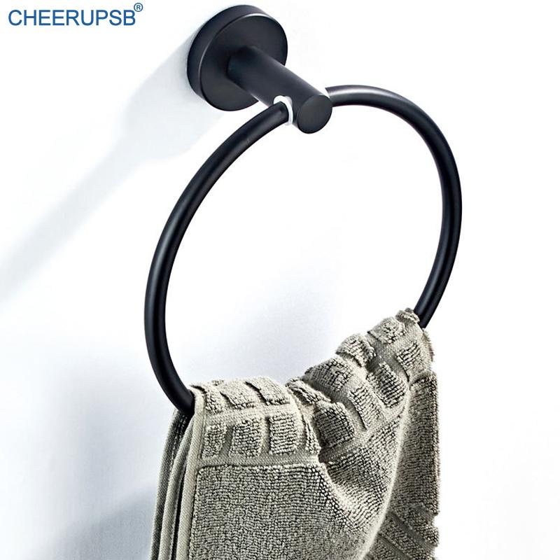 Bathroom Round Hanger Black Copper Ring Wall Mounted Hand Bath Towel Support Modern Design Simple Holder Anneaux Serviette Rings
Bathroom Round Hanger Black Copper Ring Wall Mounted Hand Bath Towel Support Modern Design Simple Holder Anneaux Serviette Rings