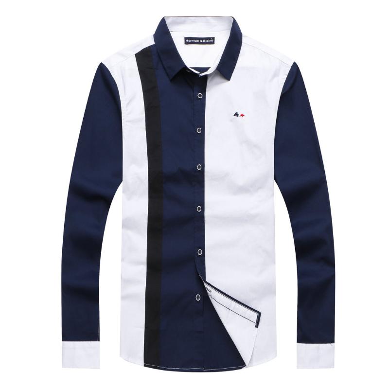 Men's Brand Dress Shirt Striped Harmont Blaine Masculina Long Sleeve Patch Business Casual Shirts Button Clothing Chemise Homme, Red
Men's Brand Dress Shirt Striped Harmont Blaine Masculina Long Sleeve Patch Business Casual Shirts Button Clothing Chemise Homme, Red