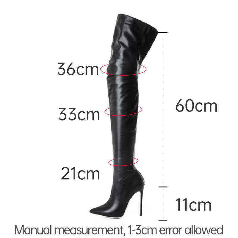 Women Over The Knee Boots Sexy Thigh High Boots High Heels Stilettos Female Long Party Shoes Lady Red Black Booties Women Boots H1116