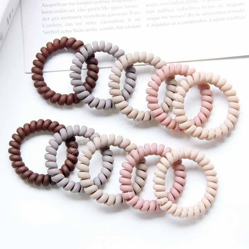 Women Hair Accessories Scrunchy Girls Hair Coil Rubber plaid Leopard HairBands Ties Rope Ring Ponytail Holders Telephone Wire HairTie Bracelet