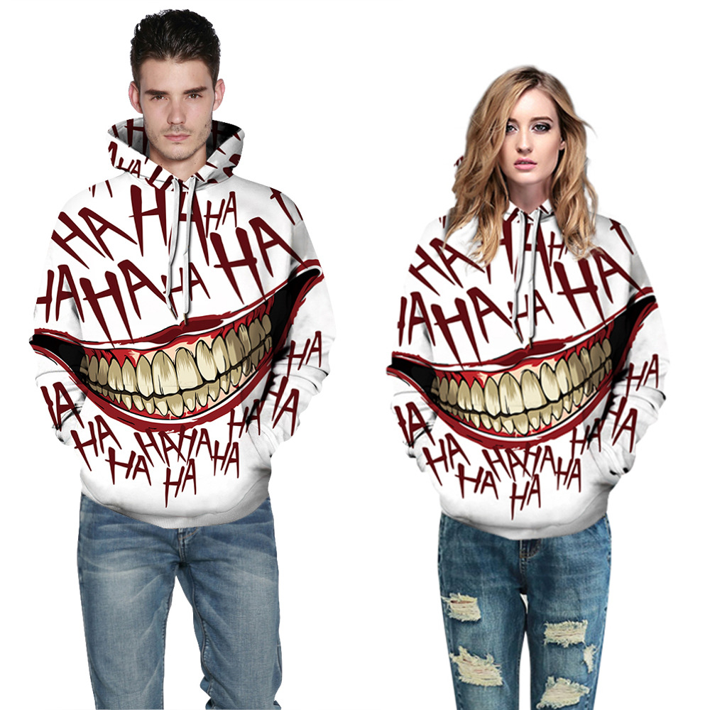 7 Halloween white horror smiley flower women's casual sweater autumn and winter sweater couple loose baseball uniform, Black
7 Halloween white horror smiley flower women's casual sweater autumn and winter sweater couple loose baseball uniform, Black