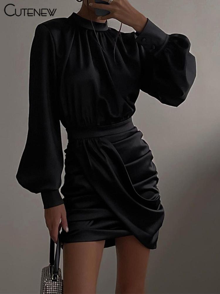 Casual Dresses Cute Elegant Solid Turtleneck Pleated Slim Mini Women's Autumn Fashion Long Sleeves O-Neck Lady Party Clubwear, Black;gray
Casual Dresses Cute Elegant Solid Turtleneck Pleated Slim Mini Women's Autumn Fashion Long Sleeves O-Neck Lady Party Clubwear, Black;gray