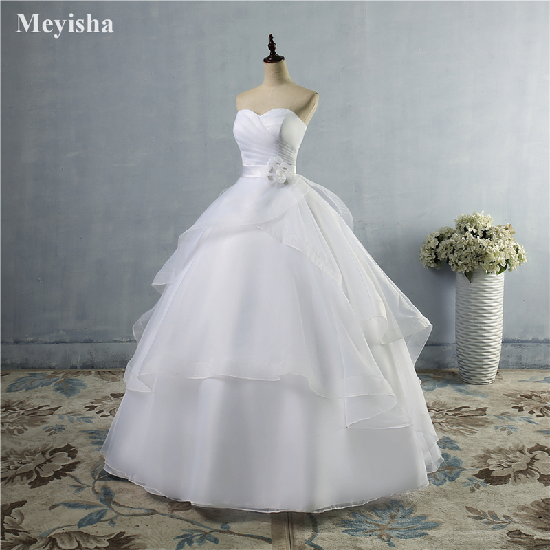 ZJ9043 2021 High Quality White Ivory Wedding Dresses Lace up Back Bridal Gowns Women size 2-26W