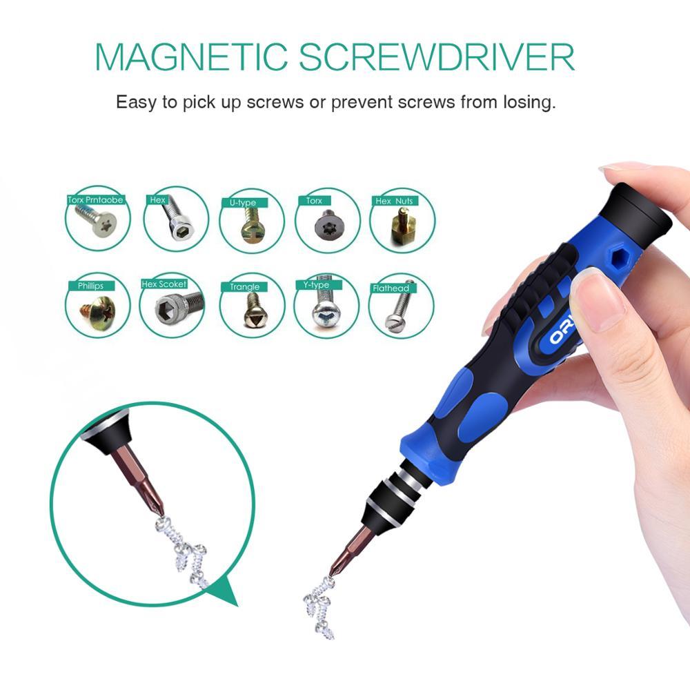 Oria magnetic screwdriver assembly precision kit s2 strong steel 54 on one phone tablet tool repair hand kit assembly