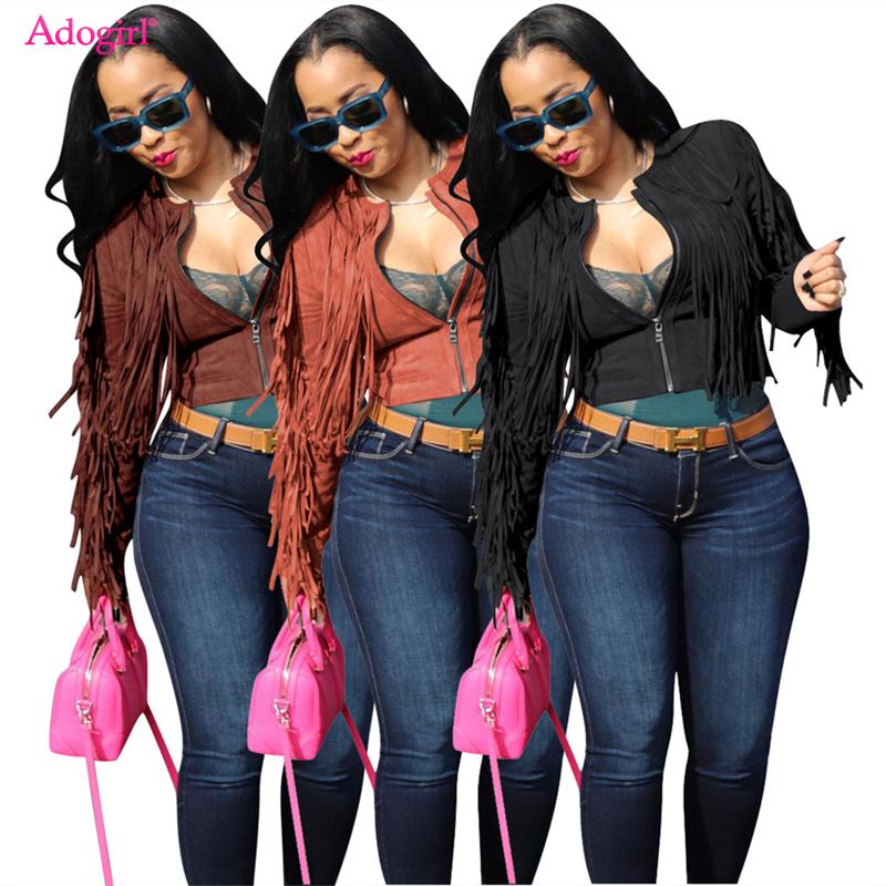 Women's Jackets Adogirl Suede Leather Tassel Short Jacket Women Zipper Long Sleeve Fashion Casual Fringed Motor Biker Coat Streetwear Cardig, Black;brown
Women's Jackets Adogirl Suede Leather Tassel Short Jacket Women Zipper Long Sleeve Fashion Casual Fringed Motor Biker Coat Streetwear Cardig, Black;brown