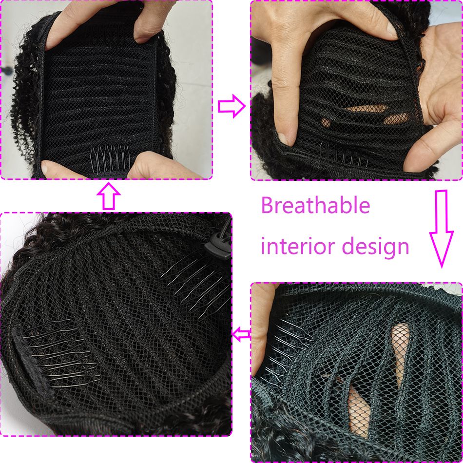 Perfect high ponytail body wave human hairpiece wraps around loose wavy pony tail for any occasion puff bun updo clip in hair extension 120g