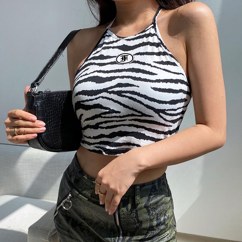 Women' Tanks & Camis Sexy Halter Lace-up Camisole Zebra Striped Sleeveless Slim Casual Cami Suspender Top Ladies Fashion Party Clubwear, Black-white
Women' Tanks & Camis Sexy Halter Lace-up Camisole Zebra Striped Sleeveless Slim Casual Cami Suspender Top Ladies Fashion Party Clubwear, Black-white
