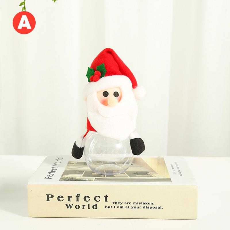 Plastic Candy Jar Christmas Theme Small Gift Bags Christmas Candy Box Crafts Home Party Decorations Wholesale