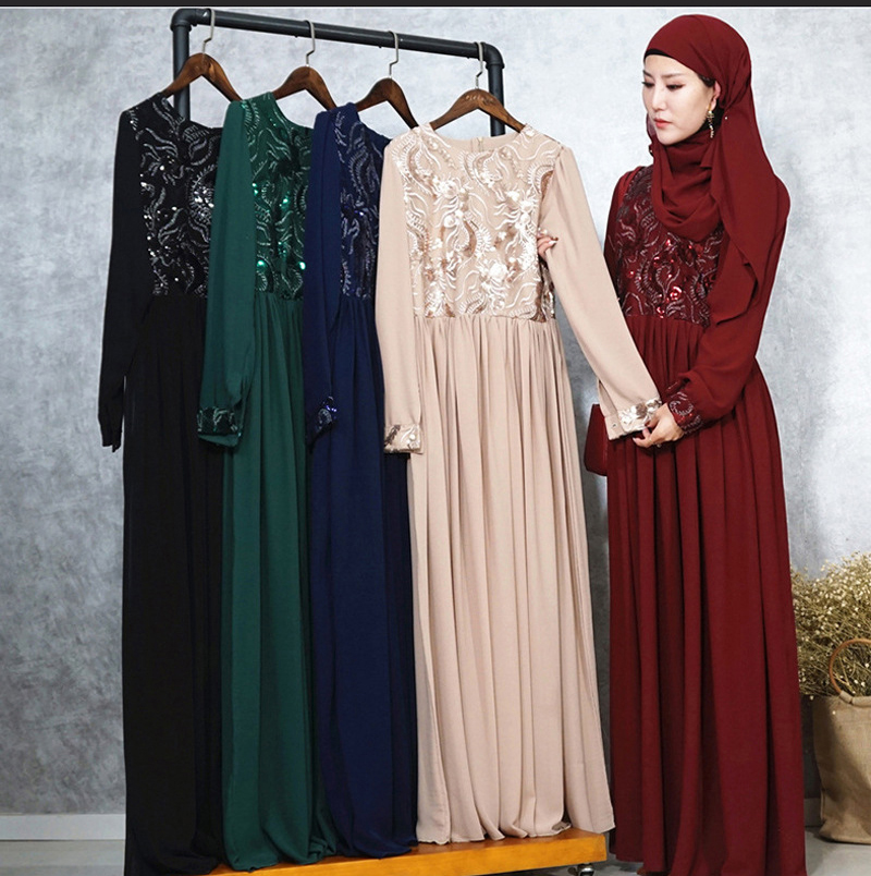 Turkish Muslim Embroidery Abaya Dress Plus Size Women A-line Big Swing Maxi Dresses Sequin Long Robe Dubai Arab Islamic Clothing
Turkish Muslim Embroidery Abaya Dress Plus Size Women A-line Big Swing Maxi Dresses Sequin Long Robe Dubai Arab Islamic Clothing