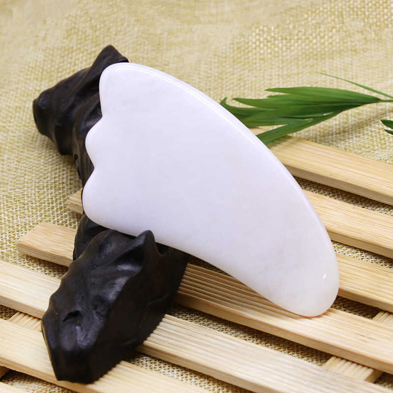 Natural Jade Stone Guasha Board Rose Quartz Green Agate Dongling Jade Guasha Scraper Face Massager Gua Sha Tools Wholesale