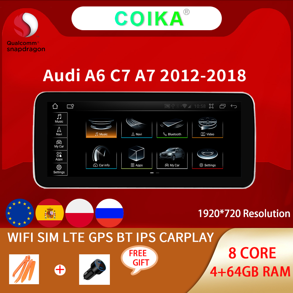12.3 "Android 10 Car DVD Player Multimedia Radio For Audi A6 C7 A7 2012-2018 WIFI 4G 8 Core 4+64GB RAM BT GPS NAVI Stereo
12.3 "Android 10 Car DVD Player Multimedia Radio For Audi A6 C7 A7 2012-2018 WIFI 4G 8 Core 4+64GB RAM BT GPS NAVI Stereo