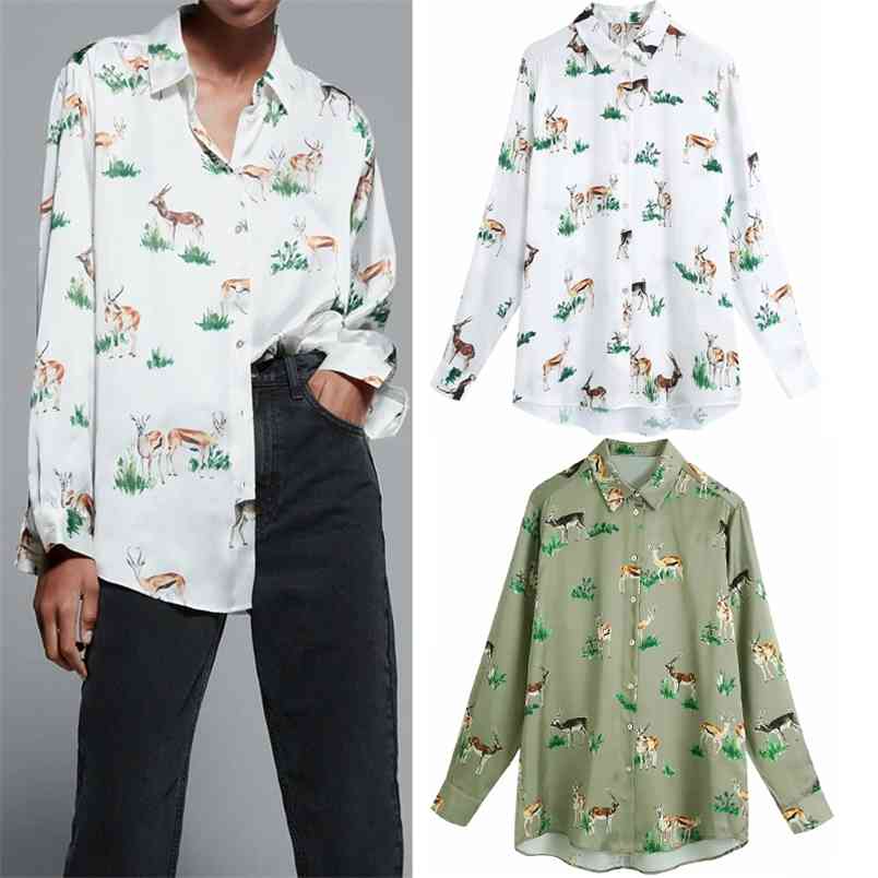 Green Animal Print Satin White Shirt Women Vintage Button Up Oversized Long Sleeve Ladies Loose Casual Tops 210519
Green Animal Print Satin White Shirt Women Vintage Button Up Oversized Long Sleeve Ladies Loose Casual Tops 210519