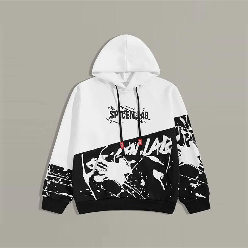 Men's Hoodies & Sweatshirts Men Two Tone Letter Graphic Hoodie