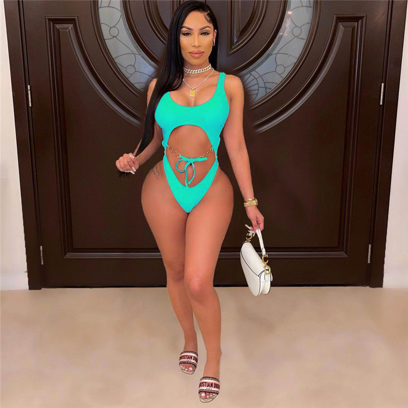 Summer Women Bikinis swimwear plus size S-2XL Bathing Suit sexy one piece swimsuits One-piec swimming suits solid color swimsuit lady beach wear DHL S