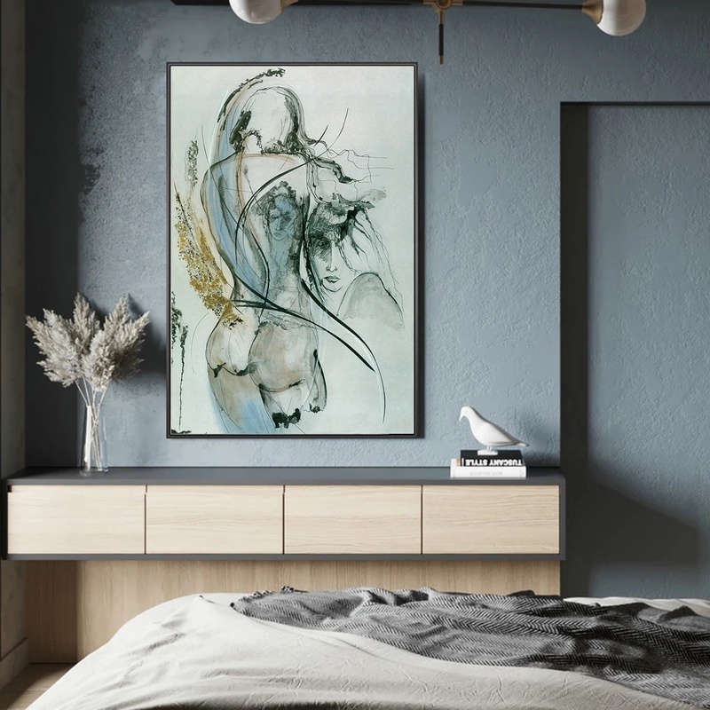 Dancing Lovers Abstract Oil Paintings Print on Canvas Art Posters And Prints Woman Back Modern Art Pictures Home Wall Decoration
