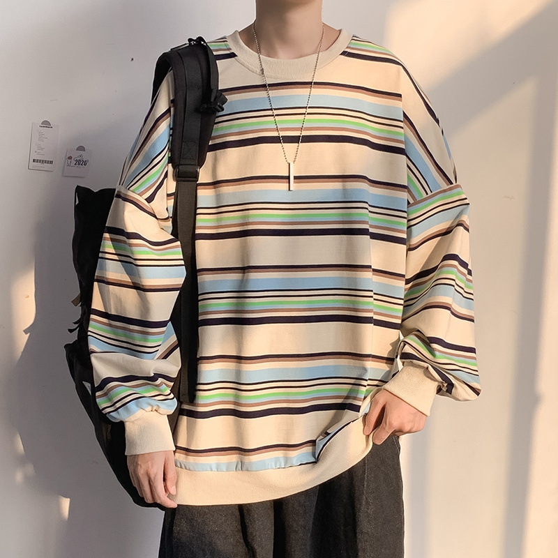 Mens Tshirt Loose Sweatshirt Men Casual Fashion Style Striped Print Tops Tees Couple Harajuku Hip Hop Casual Hoodie Pullover, White;black
Mens Tshirt Loose Sweatshirt Men Casual Fashion Style Striped Print Tops Tees Couple Harajuku Hip Hop Casual Hoodie Pullover, White;black