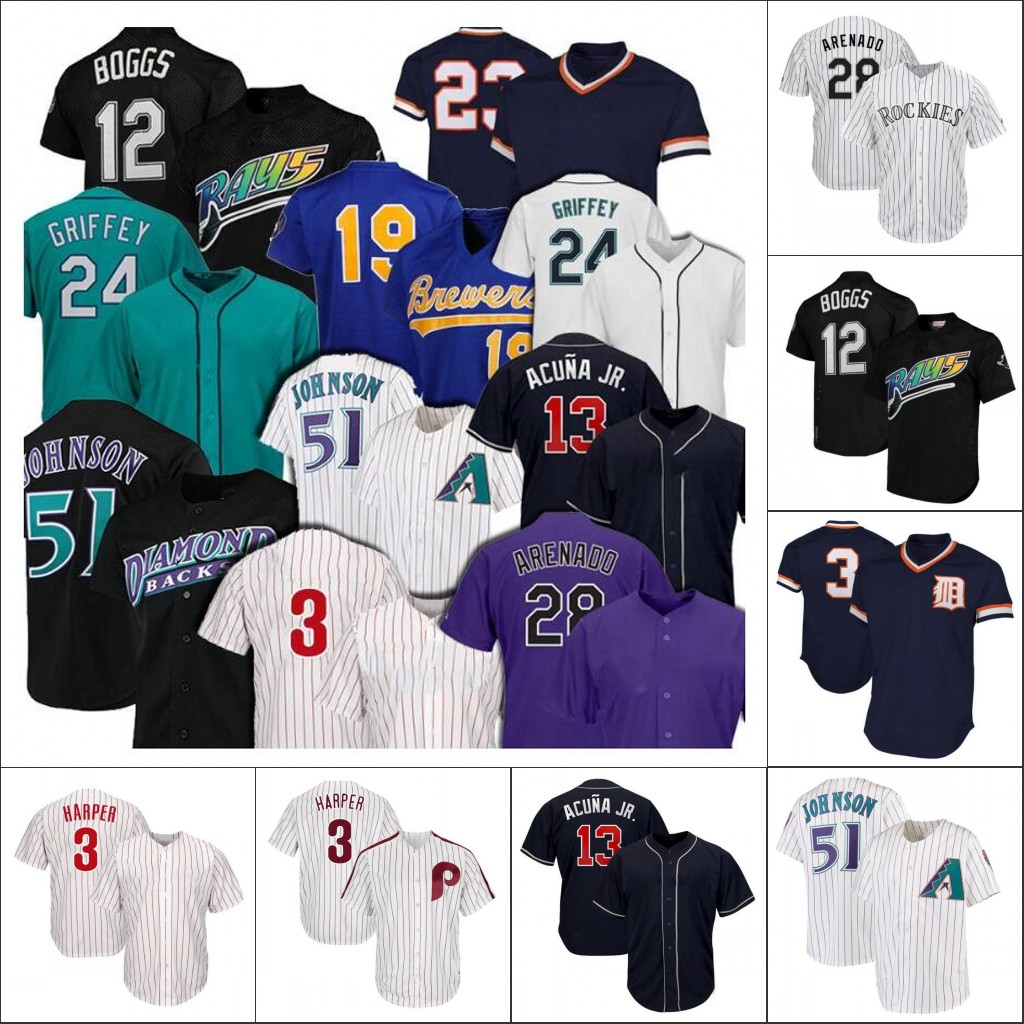 51 Randy Johnson Baseball Jersey 28 Nolan Arenado 24 Ken Griffey Jr Jerseys 12 Wade Boggs 19 Robin Yount 13 Ronald Acuna Jr., As pics
51 Randy Johnson Baseball Jersey 28 Nolan Arenado 24 Ken Griffey Jr Jerseys 12 Wade Boggs 19 Robin Yount 13 Ronald Acuna Jr., As pics