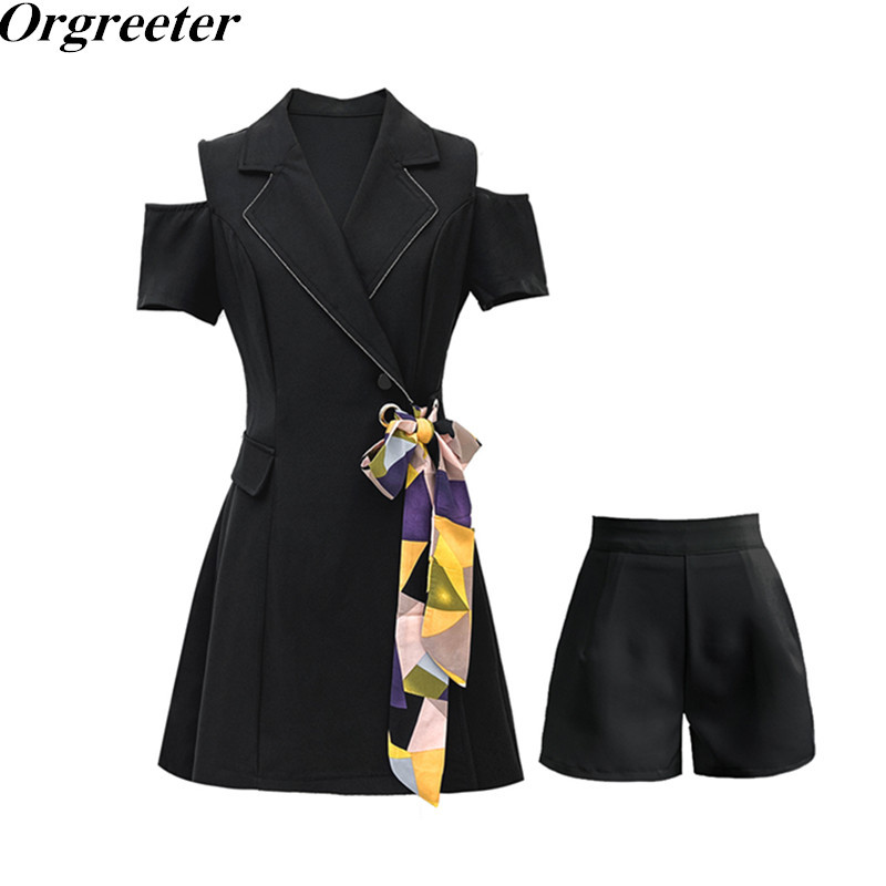 Suit Jacket Dress Two piece set Women Summer Elegant Ladies Notched collar Strapless Sashes Bow Blazer and Shorts Sets 210525, Black
Suit Jacket Dress Two piece set Women Summer Elegant Ladies Notched collar Strapless Sashes Bow Blazer and Shorts Sets 210525, Black
