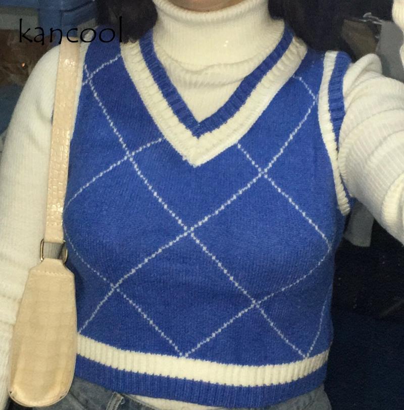 Women' Vests KANCOOL Korean Style V-neck Vintage Geometric Argyle Short Waistcoat Pullovers Tops Sweater Vest Spring Women Sexy Knitted, Style8
Women' Vests KANCOOL Korean Style V-neck Vintage Geometric Argyle Short Waistcoat Pullovers Tops Sweater Vest Spring Women Sexy Knitted, Style8