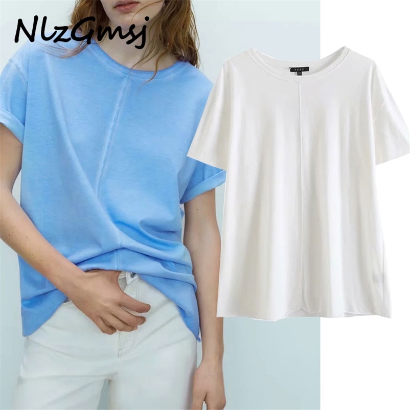 T Shirt Summer Loose Casual White Lady Pure Material O Neck Solid Color Short Sleeve ops 06 210628, As picture
T Shirt Summer Loose Casual White Lady Pure Material O Neck Solid Color Short Sleeve ops 06 210628, As picture