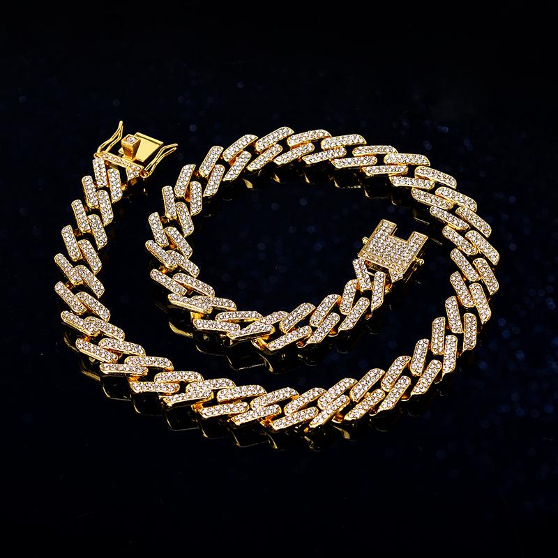 Pendant Necklaces 12mm Hip Hop Cuban Chain Necklace Golden Iced Out Rhinestones Silver Color Men Jewelry Fashion Metal
Pendant Necklaces 12mm Hip Hop Cuban Chain Necklace Golden Iced Out Rhinestones Silver Color Men Jewelry Fashion Metal