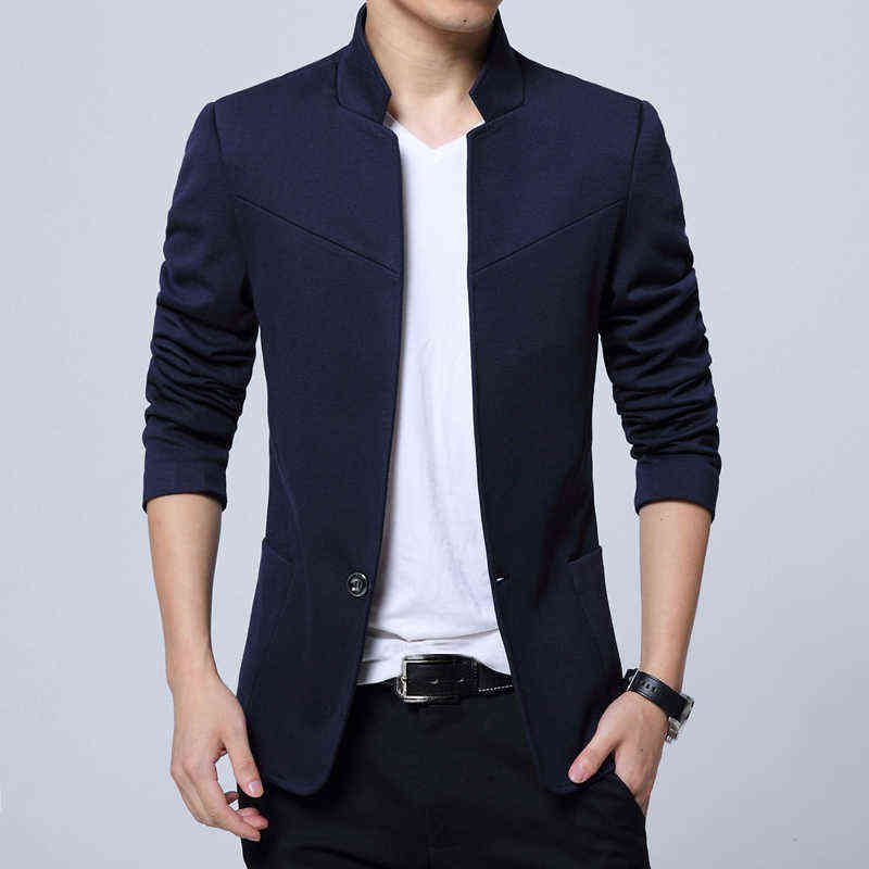 Liseaven Blazer Men Jackets Male Stand Collar s Slim Fit s black Jacket Plus Size 5XL 211110