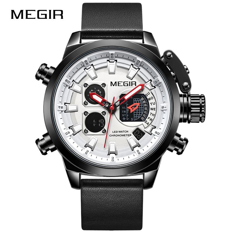 Wristwatches MEGIR Men's Digital Sport Quartz Leather Chronograph Waterproof Military Male Alarm Clock Luxury Top Brand Relogios, Allblack
Wristwatches MEGIR Men's Digital Sport Quartz Leather Chronograph Waterproof Military Male Alarm Clock Luxury Top Brand Relogios, Allblack