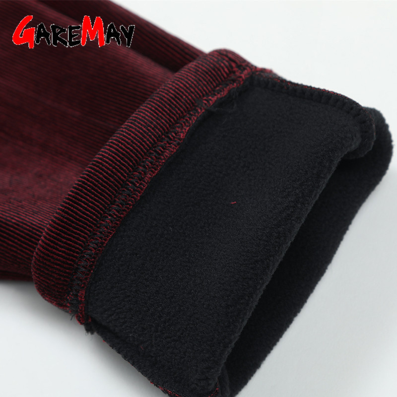 Women Winter Thickening Warm Corduroy Pants Casual Plus Size 5XL High Waist Elastic Trousers Femme Woman's Loose Velvet 210428