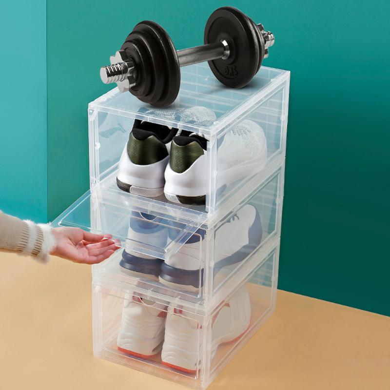 1Pcs High Quality PP Shoe Box Transparent Drawer Case Plastic Boxes Stackable Storage Organizer Clothing & Wardrobe
