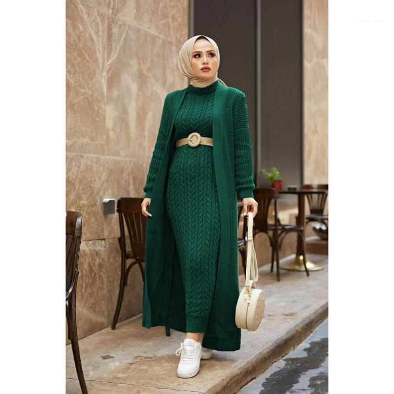 Pieces Woman Dress Knitted Suit, Long Cardigan And Maxi Muslim Fashion Islamic Winter Clothing Women's Tracksuits, Black
Pieces Woman Dress Knitted Suit, Long Cardigan And Maxi Muslim Fashion Islamic Winter Clothing Women's Tracksuits, Black