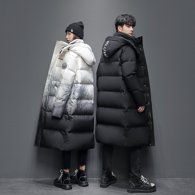 Winter X-long Down Jacket Men Gradient Color Windproof Warmer Puffer Jackets Couples Fashion Hooded Snow Parkas Coat Women, Black
Winter X-long Down Jacket Men Gradient Color Windproof Warmer Puffer Jackets Couples Fashion Hooded Snow Parkas Coat Women, Black
