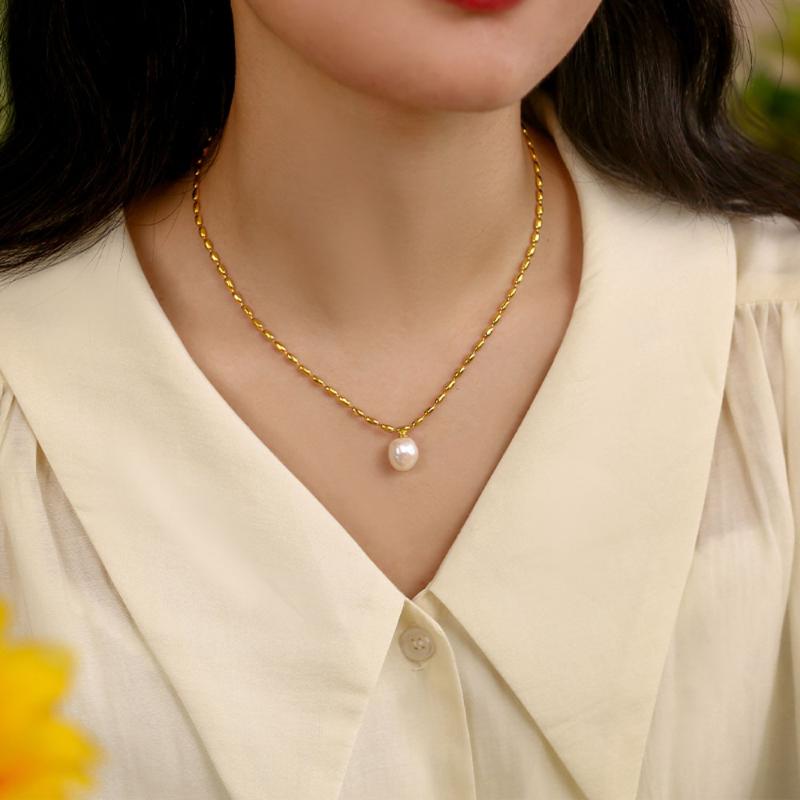 Chokers 1PC18K Gold Filled Natural Irregular Pearl Necklace Freshwater Pendant Choker Delicate Charm Ins Jewelry
Chokers 1PC18K Gold Filled Natural Irregular Pearl Necklace Freshwater Pendant Choker Delicate Charm Ins Jewelry