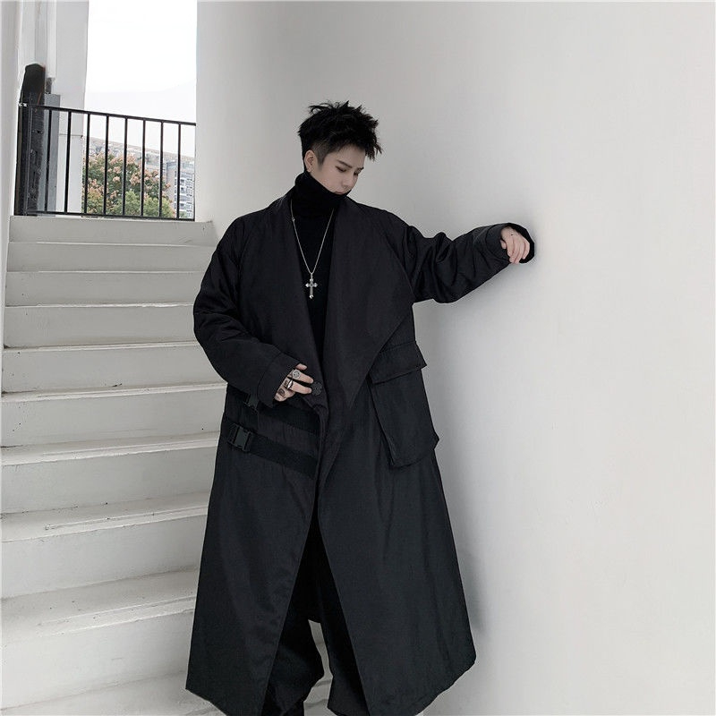Lapel Black Long Trench Coat For Men 2021 Autumn New Carabiner Decorative Pockets Loose Big Size Windbreaker, Tan;black
Lapel Black Long Trench Coat For Men 2021 Autumn New Carabiner Decorative Pockets Loose Big Size Windbreaker, Tan;black