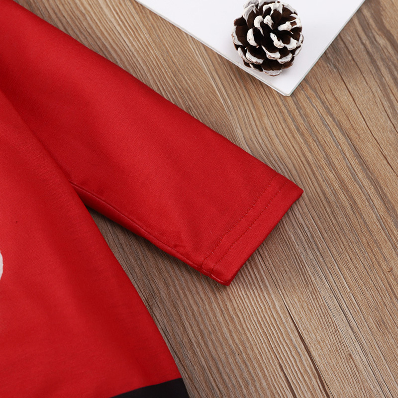 Xmas Spring Autumn baby Girls Clothes Fashion Children Rompers Girl Red Santa Printde Long Sleeve Round Neck Middle Children's Jumpsuits Kids Clo