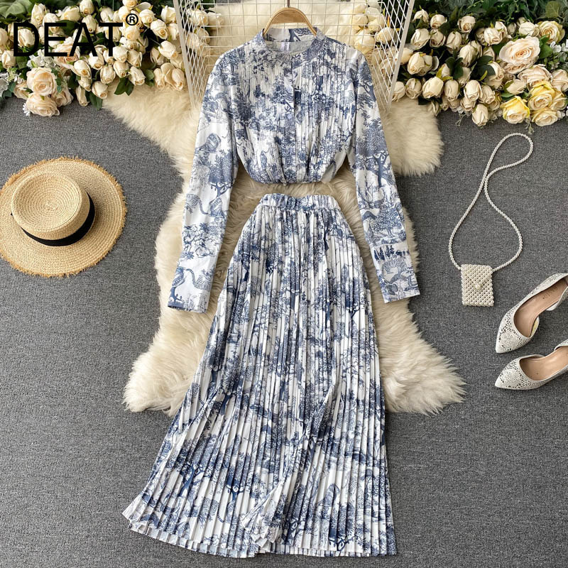 Women printing pleated midi-long skirt arrivals short two piece set Fashion temperamentSpring Summer 11D54 210525, White
Women printing pleated midi-long skirt arrivals short two piece set Fashion temperamentSpring Summer 11D54 210525, White