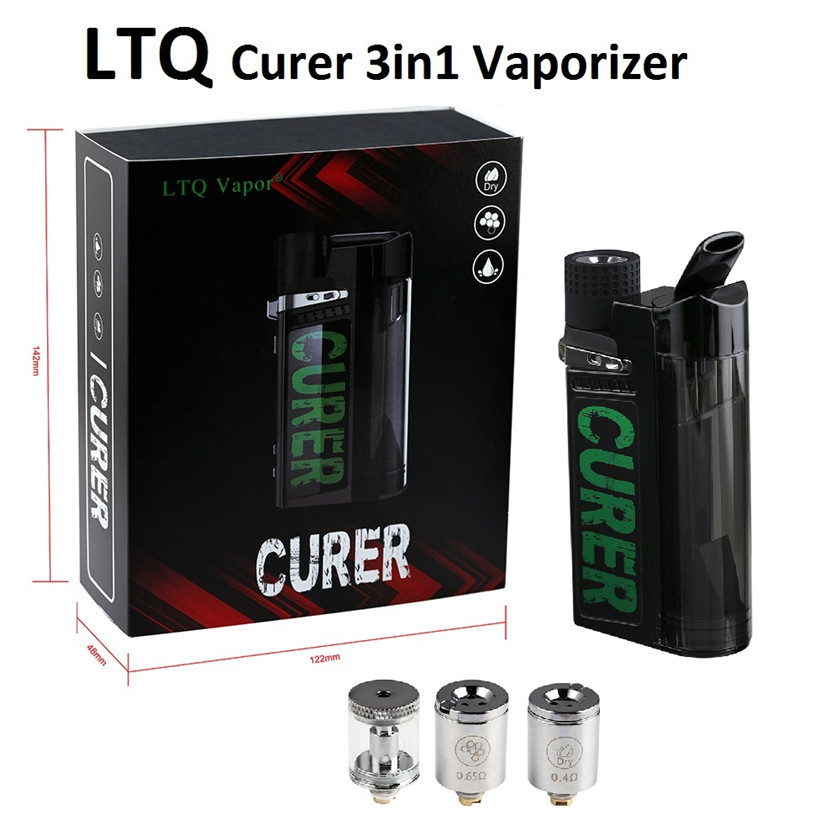 Original LTQ Vapor Curer 3in1 Vaporizer Kit 1600mAh Vape Starter Set for Dry Herb Thick Oil Wax Pen with Adjustable Temperature, Black
Original LTQ Vapor Curer 3in1 Vaporizer Kit 1600mAh Vape Starter Set for Dry Herb Thick Oil Wax Pen with Adjustable Temperature, Black