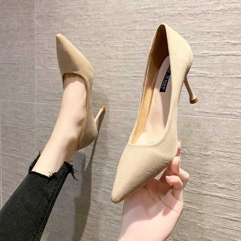 Korean Version of Black Suede Pointed Toe French Girl High Heels Stiletto Pumps 210611, Creamy-white
Korean Version of Black Suede Pointed Toe French Girl High Heels Stiletto Pumps 210611, Creamy-white