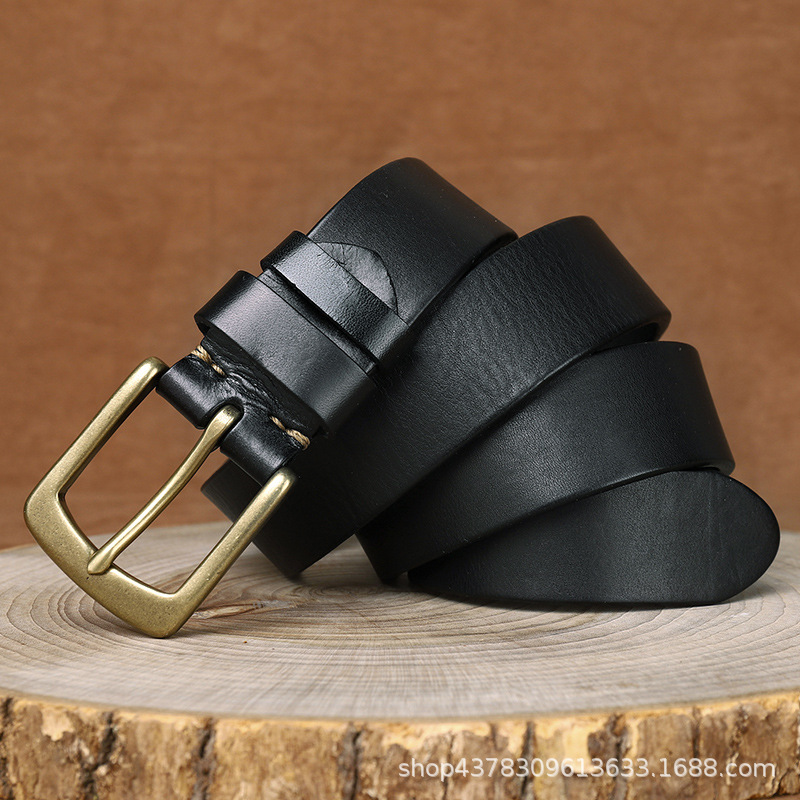 Belts Italian Thickened First Layer Men S Leather Pin Buckle European And American Retro Pure Copper Simple All-Matching Jeans N, Black
Belts Italian Thickened First Layer Men S Leather Pin Buckle European And American Retro Pure Copper Simple All-Matching Jeans N, Black