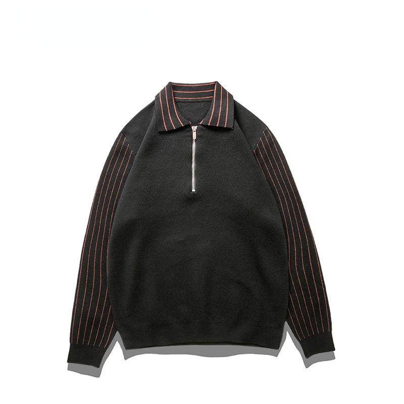 Men's Sweaters Black Lapel Zipper Half Open Chest Sweater Knit Autumn And Winter 2021 Slim Korean Ins Top, White;black
Men's Sweaters Black Lapel Zipper Half Open Chest Sweater Knit Autumn And Winter 2021 Slim Korean Ins Top, White;black