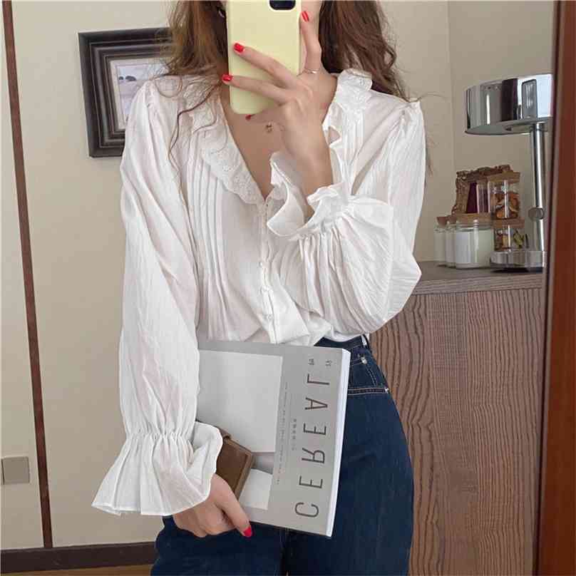 Sweet Ruffles All Match OL Full Sleeves Stylish Women Autumn Shirts High Street Cute Female Chic Blouses 210525, White
Sweet Ruffles All Match OL Full Sleeves Stylish Women Autumn Shirts High Street Cute Female Chic Blouses 210525, White