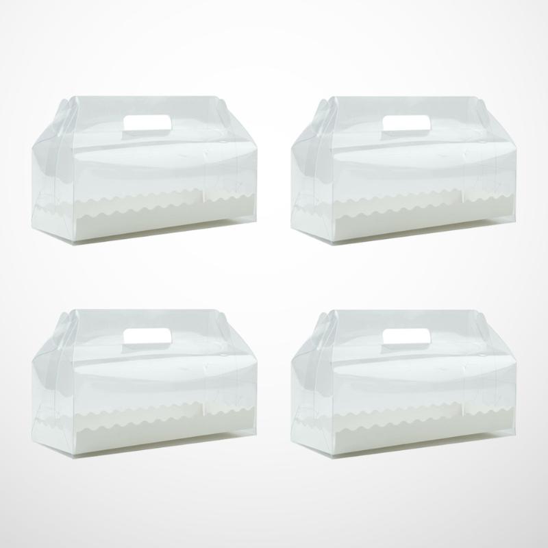 Gift Wrap 4pcs Transparent Portable Cake Roll Box With Paper Tray Cupcake Containers Holder Party Favors For Home Dessert Shop (Long)
Gift Wrap 4pcs Transparent Portable Cake Roll Box With Paper Tray Cupcake Containers Holder Party Favors For Home Dessert Shop (Long)